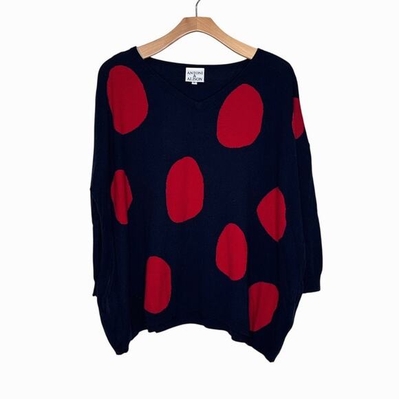 Antoni & Alison Sweaters - Antoni & Alison Black & Red polka dot sweater size 8
